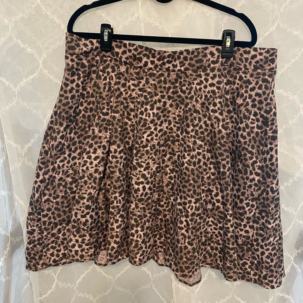 Torrid Leopard Print Pleated Skater Skirt